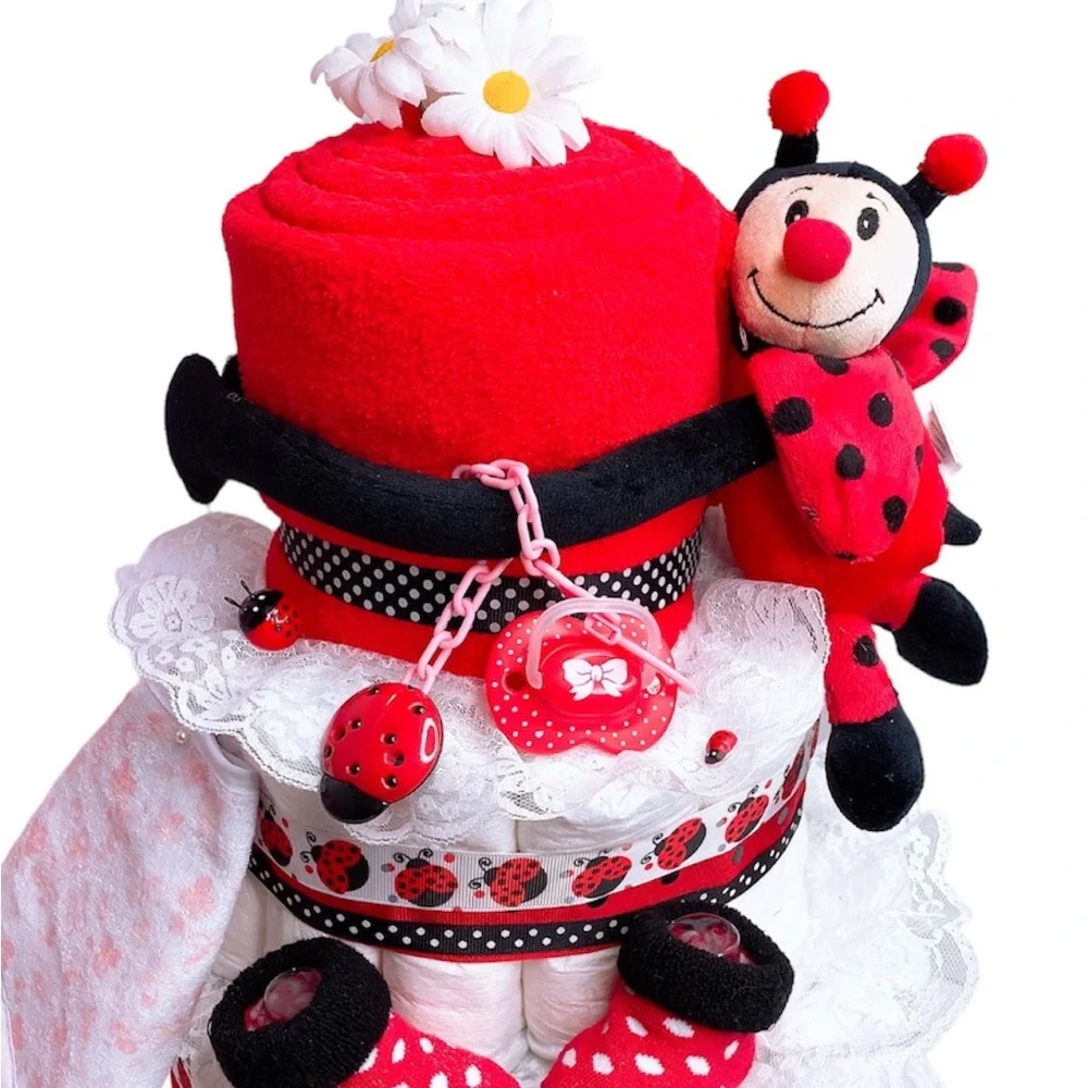 Ladybug Diaper Cake, Baby Shower Gift